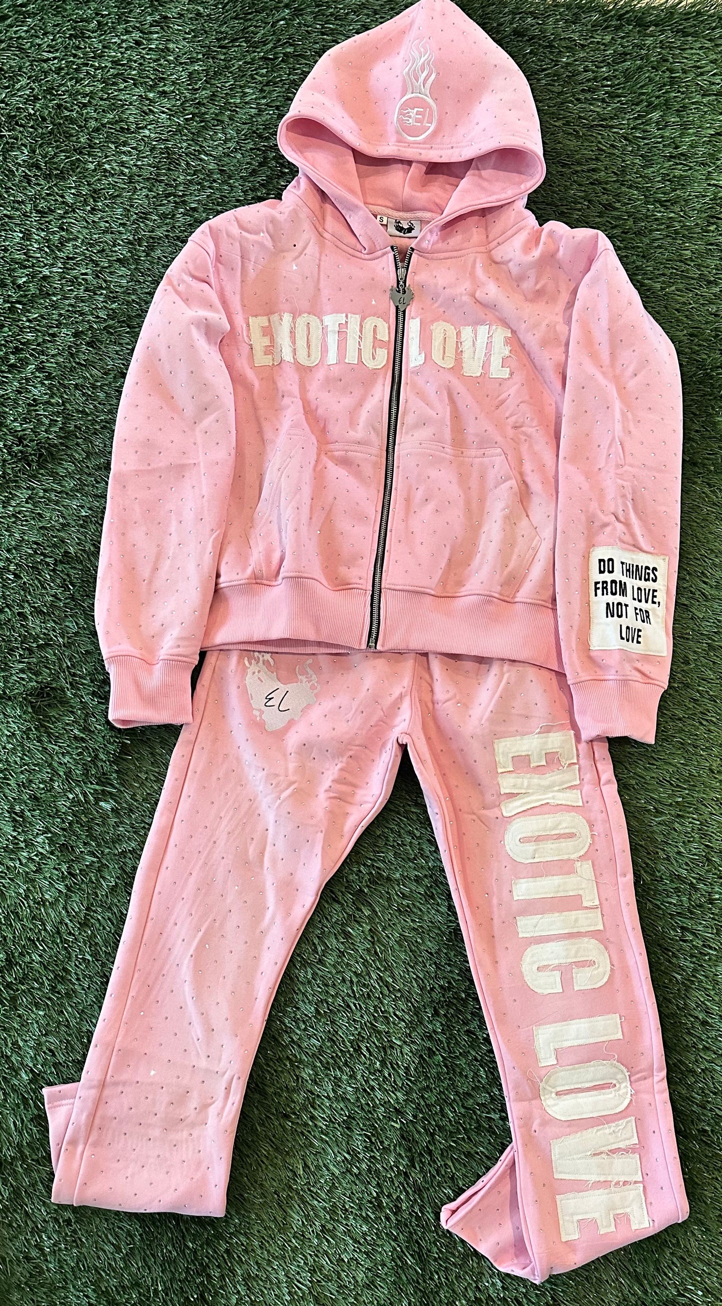 (POWDER PINK EXOTIC LOVE TRACKSUIT)
