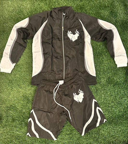 BLACK & WHITE ARDENT AFFECTION WINDBREAKER SET