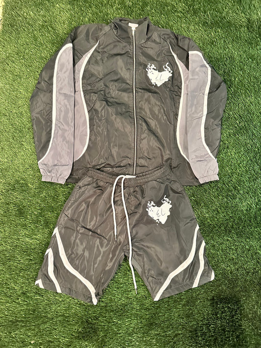 DARK GREY & LIGHT GREY ARDENT AFFECTION WINDBREAKER SET